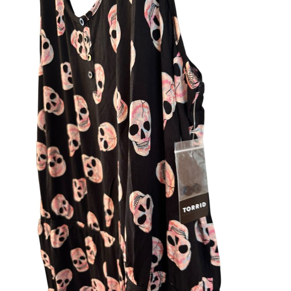 Torrid Supersoft Romper Skull Stretchy Black Tank Size 4X Sleep Lounge NWT - Picture 6 of 8